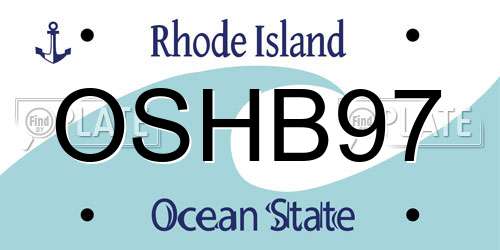 OSHB97 Rhode Island License Plate
