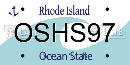 OSHS97 Rhode Island License Plate