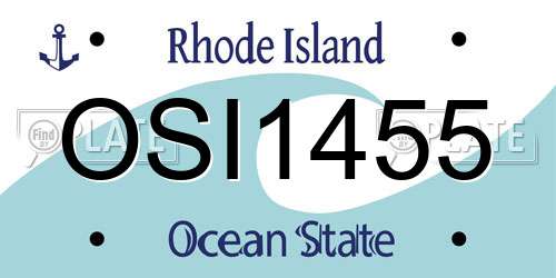 OSI1455 Rhode Island License Plate