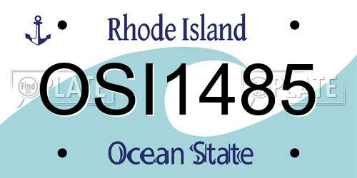 OSI1485 Rhode Island License Plate