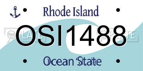 OSI1488 Rhode Island License Plate