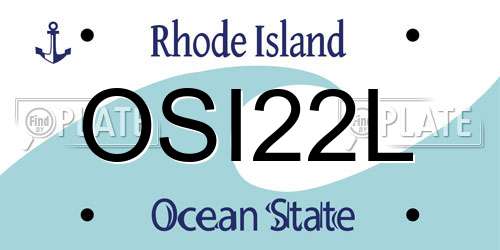 OSI22L Rhode Island License Plate