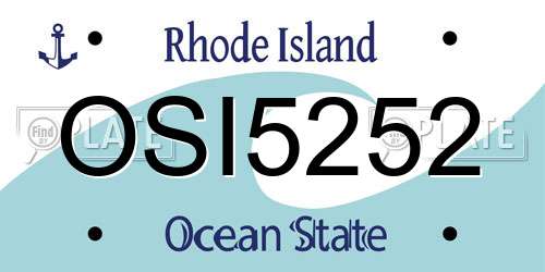 OSI5252 Rhode Island License Plate