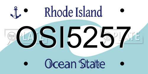OSI5257 Rhode Island License Plate