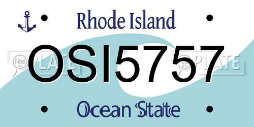 OSI5757 Rhode Island License Plate