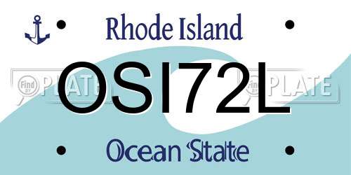 OSI72L Rhode Island License Plate