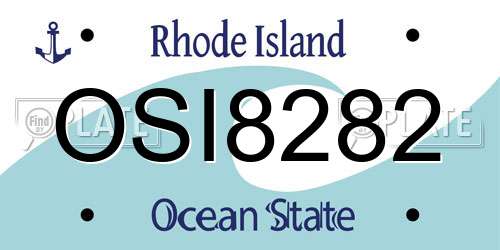 OSI8282 Rhode Island License Plate