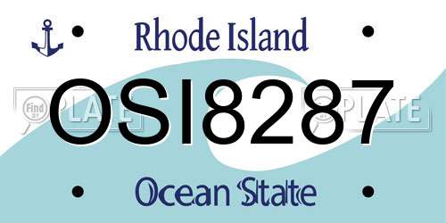 OSI8287 Rhode Island License Plate