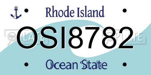OSI8782 Rhode Island License Plate