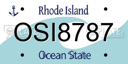 OSI8787 Rhode Island License Plate