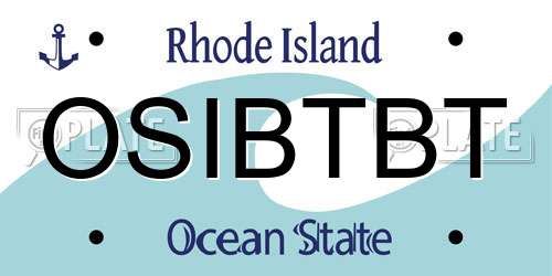 OSIBTBT Rhode Island License Plate