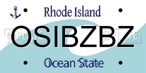 OSIBZBZ Rhode Island License Plate
