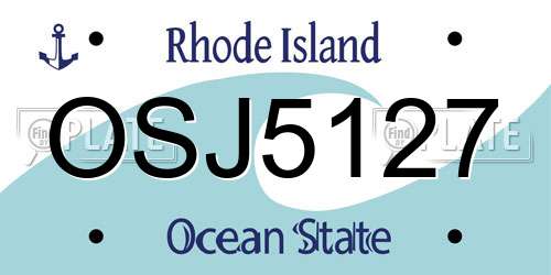 OSJ5127 Rhode Island License Plate