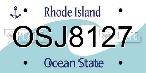 OSJ8127 Rhode Island License Plate