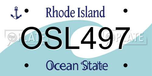 OSL497 Rhode Island License Plate