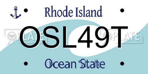OSL49T Rhode Island License Plate