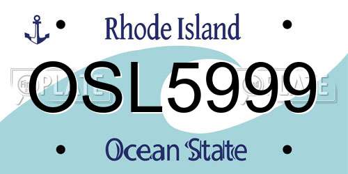 OSL5999 Rhode Island License Plate