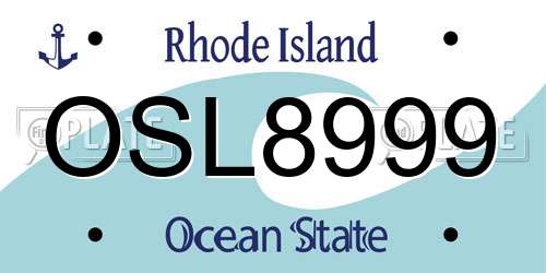 OSL8999 Rhode Island License Plate