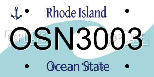 OSN3003 Rhode Island License Plate