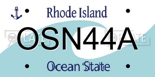 OSN44A Rhode Island License Plate