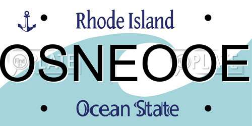 OSNEOOE Rhode Island License Plate
