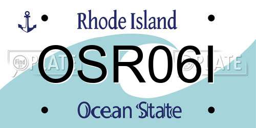 OSR06I Rhode Island License Plate