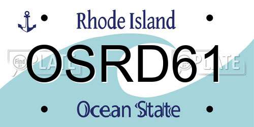 OSRD61 Rhode Island License Plate
