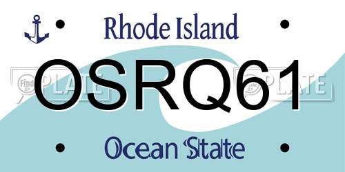 OSRQ61 Rhode Island License Plate