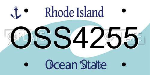 OSS4255 Rhode Island License Plate