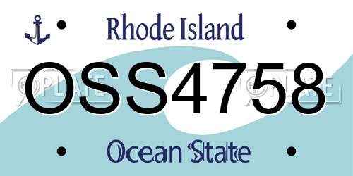 OSS4758 Rhode Island License Plate