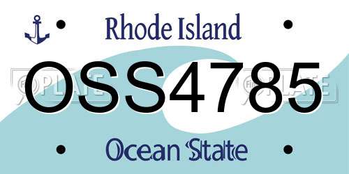 OSS4785 Rhode Island License Plate