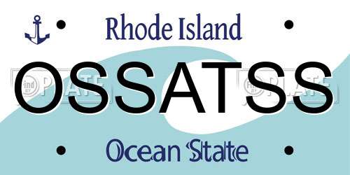 OSSATSS Rhode Island License Plate