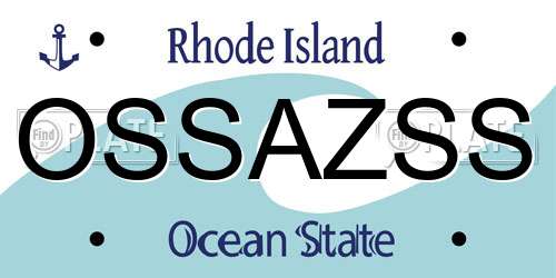 OSSAZSS Rhode Island License Plate