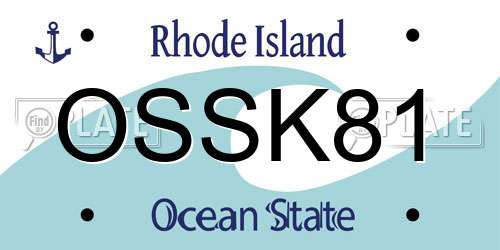 OSSK81 Rhode Island License Plate
