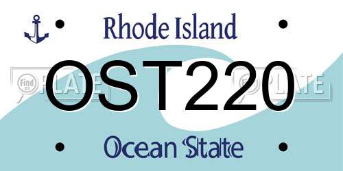 OST220 Rhode Island License Plate