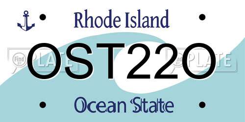 OST22O Rhode Island License Plate