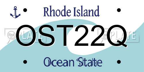 OST22Q Rhode Island License Plate