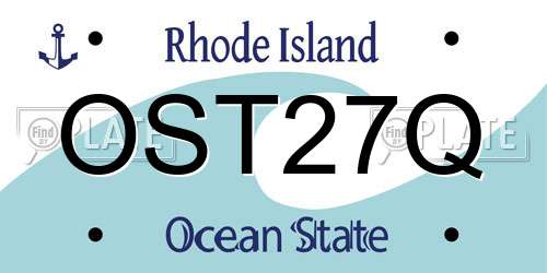 OST27Q Rhode Island License Plate