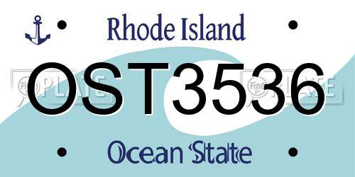 OST3536 Rhode Island License Plate