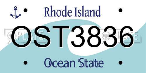 OST3836 Rhode Island License Plate