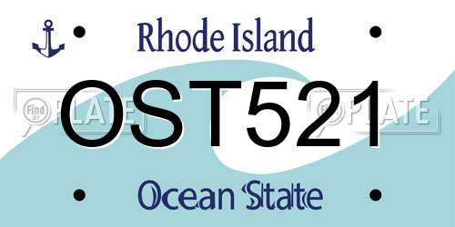OST521 Rhode Island License Plate