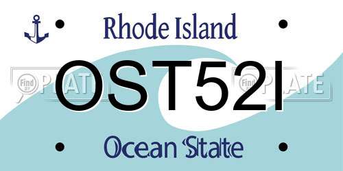 OST52I Rhode Island License Plate