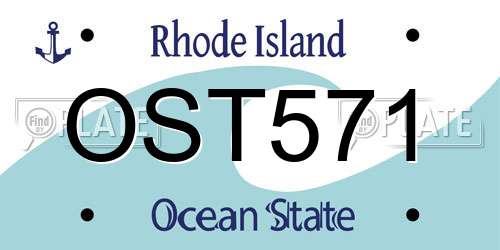 OST571 Rhode Island License Plate