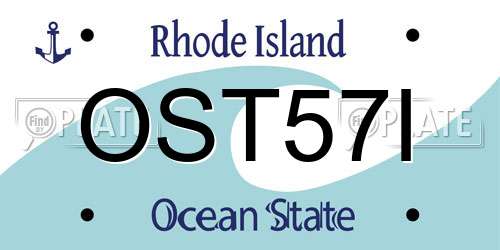 OST57I Rhode Island License Plate