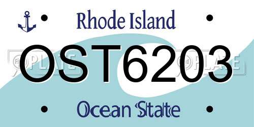OST6203 Rhode Island License Plate
