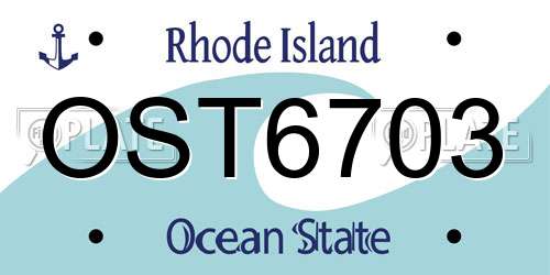 OST6703 Rhode Island License Plate