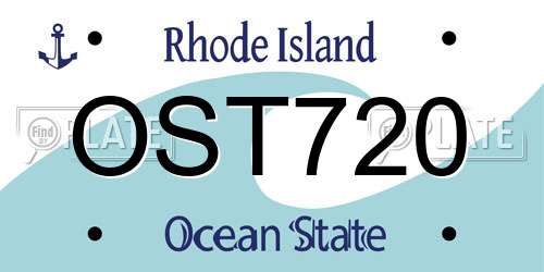 OST720 Rhode Island License Plate