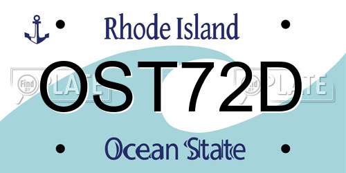 OST72D Rhode Island License Plate