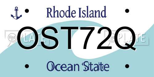 OST72Q Rhode Island License Plate