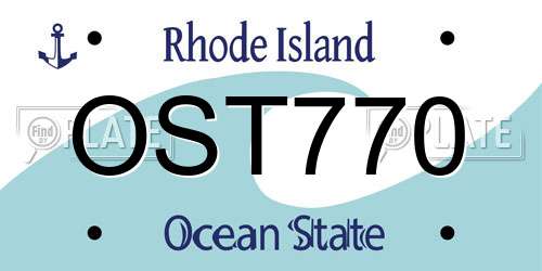 OST770 Rhode Island License Plate